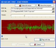 A screenshot of the program MID 2 WAV